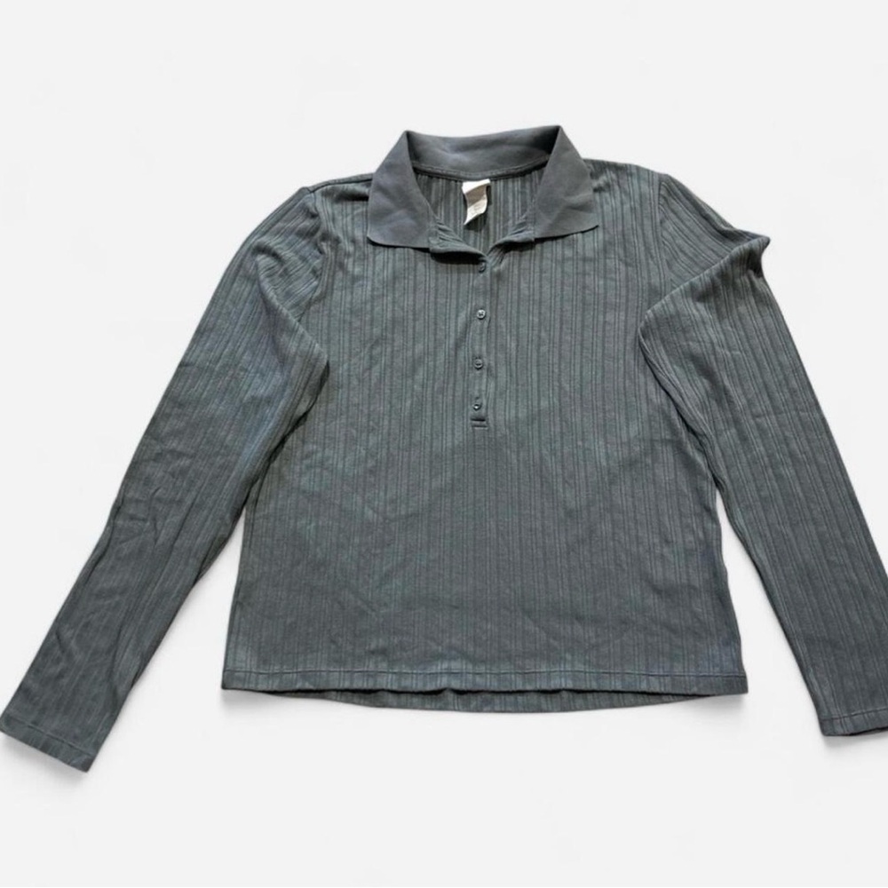 H&M Green  Long Sleeve Collared Shirt
